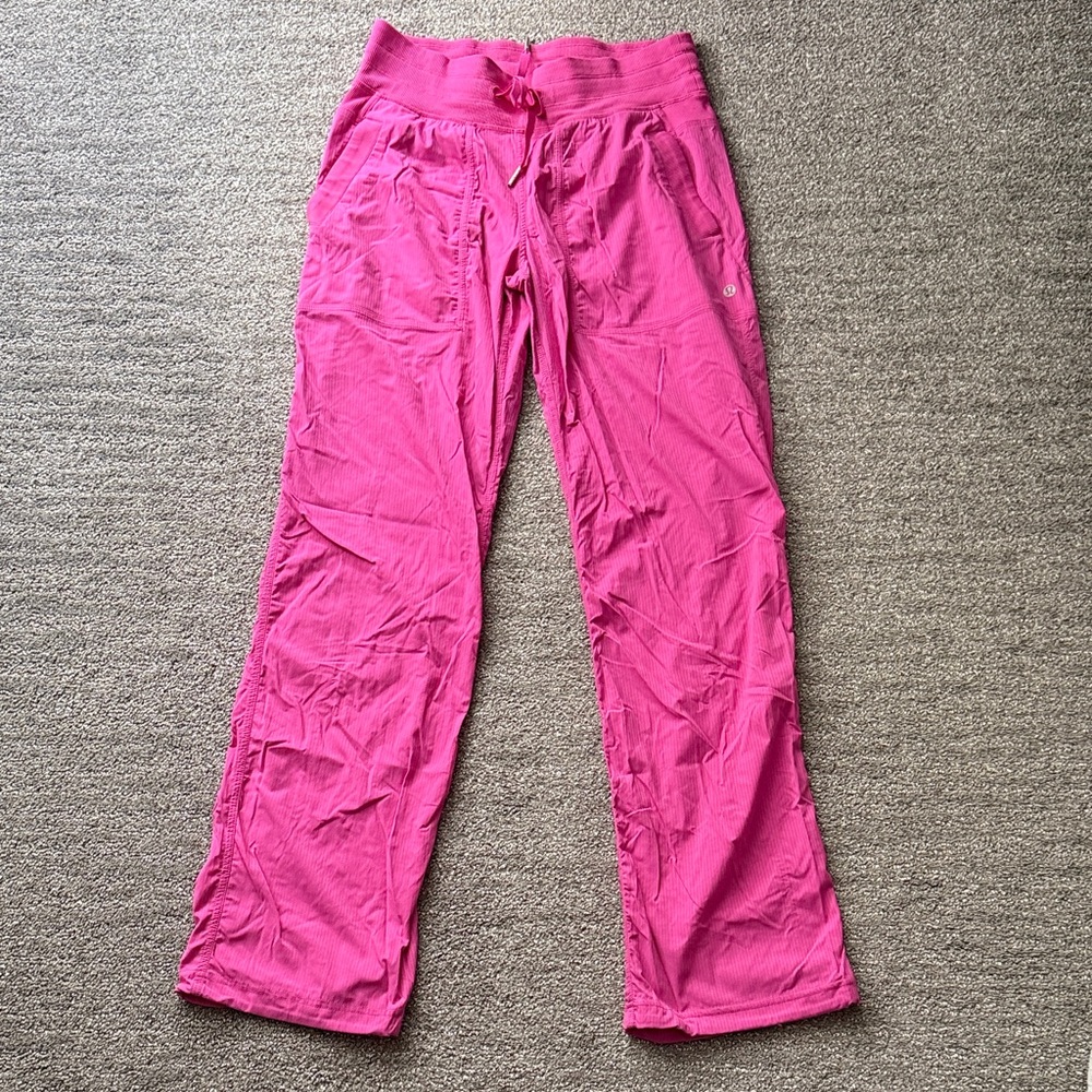 Hot Pink Lululemon Dance Studio Pants 
Midrise, wideleg
*color not sold anymore